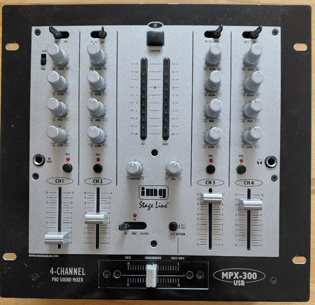 Mengpaneel 4 kanaals pro sound mixer, Ophalen, Zo goed als nieuw, Minder dan 5 kanalen, Microfooningang
