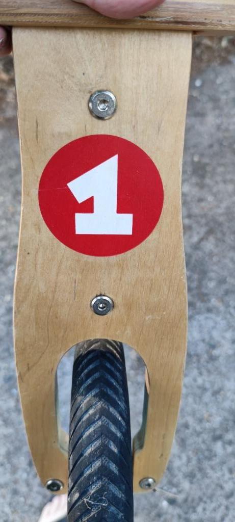 Tof loopfietsje houten frame loopfiets Scratch balance bike, Ophalen of Verzenden, Gebruikt, Loopfiets