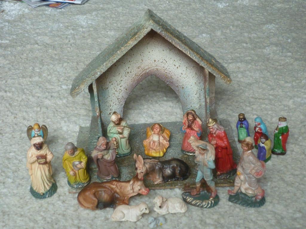 Houten Kerststal met Beeldjes, Diversen, Ophalen of Verzenden, Zo goed als nieuw