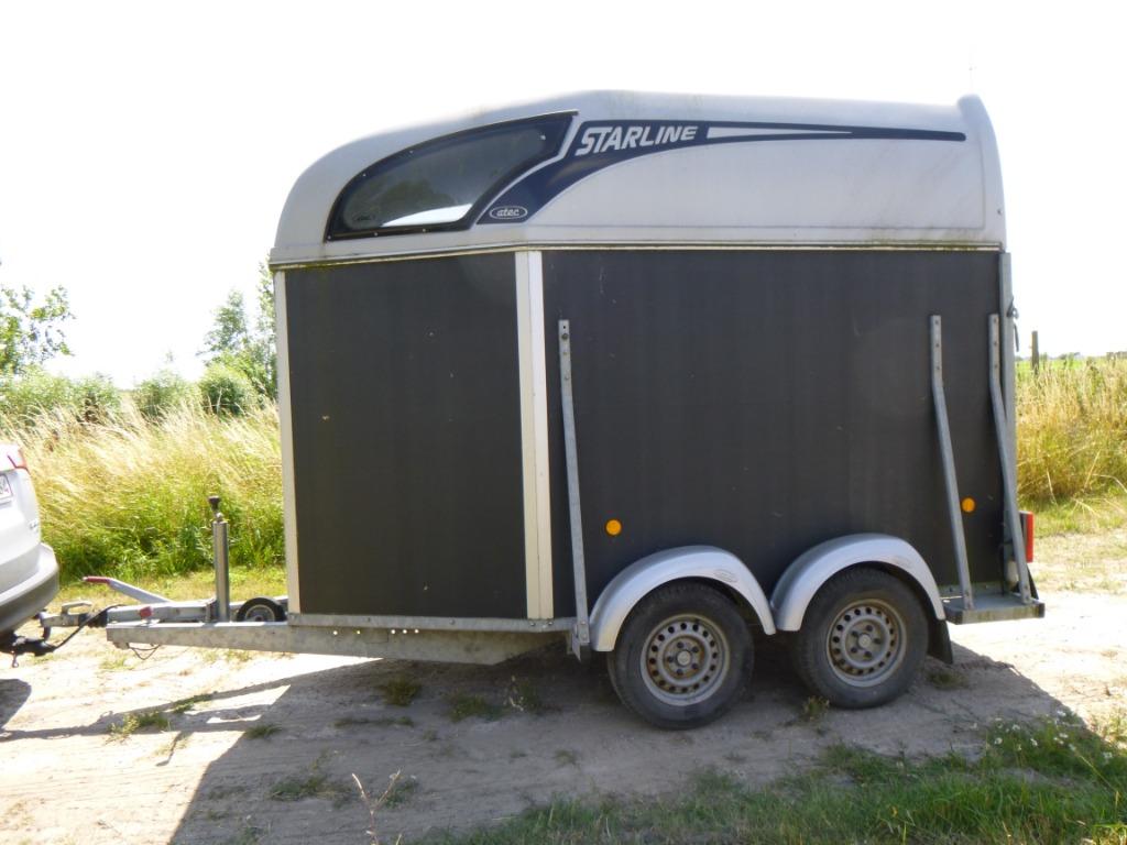 ATEC Paardentrailer 1,5 (merrie + veulen), Enlèvement, Utilisé, Bois, Remorque 1½ cheval