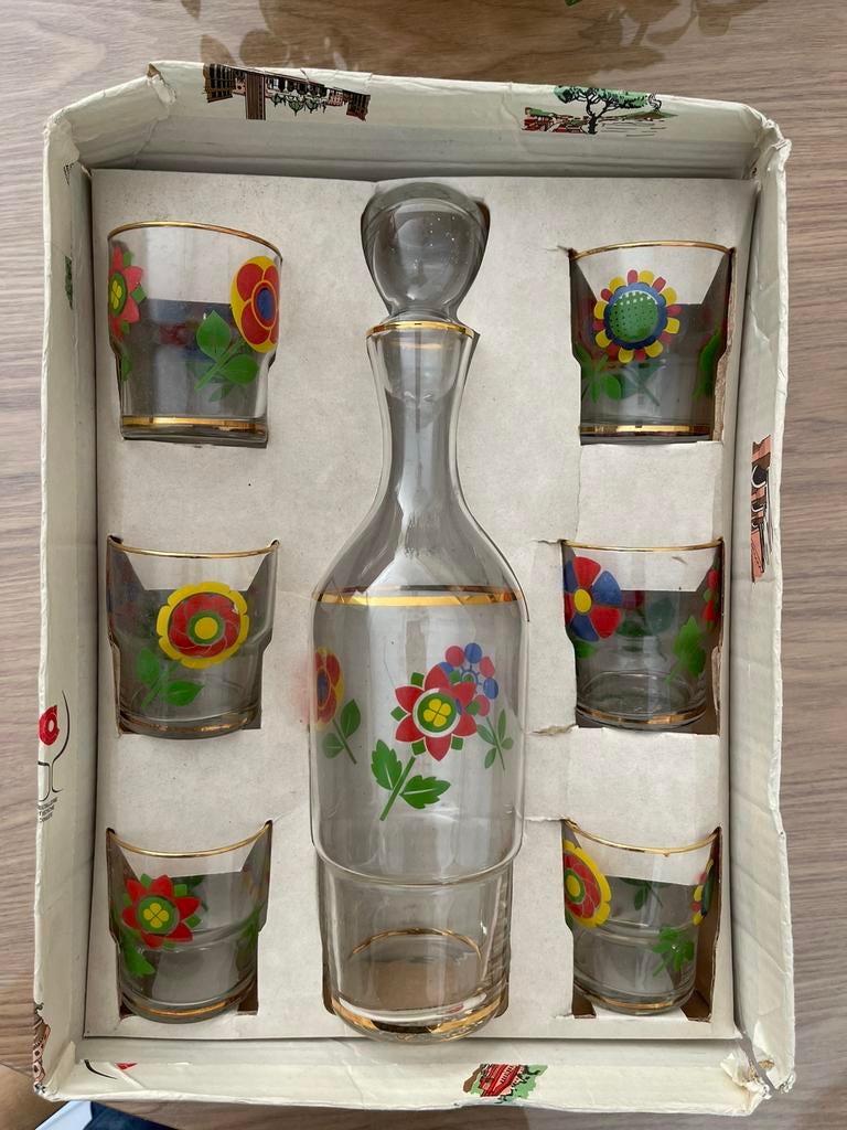 Carafe et verres vintage des années 1960, Collections, Verres & Petits Verres, Enlèvement, Comme neuf