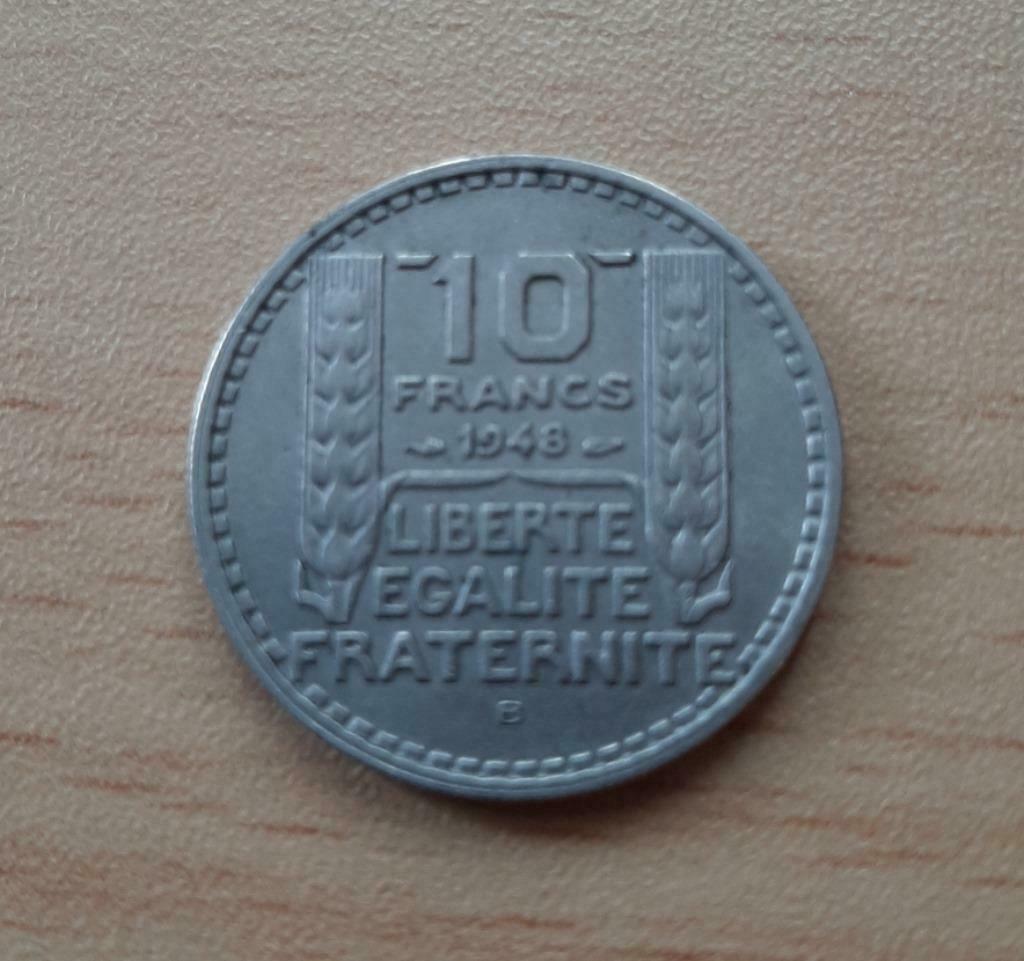 1 munt van 10 frank 1948 Frankrijk turijn zeer goede staat, Ophalen of Verzenden, Frankrijk, Setje