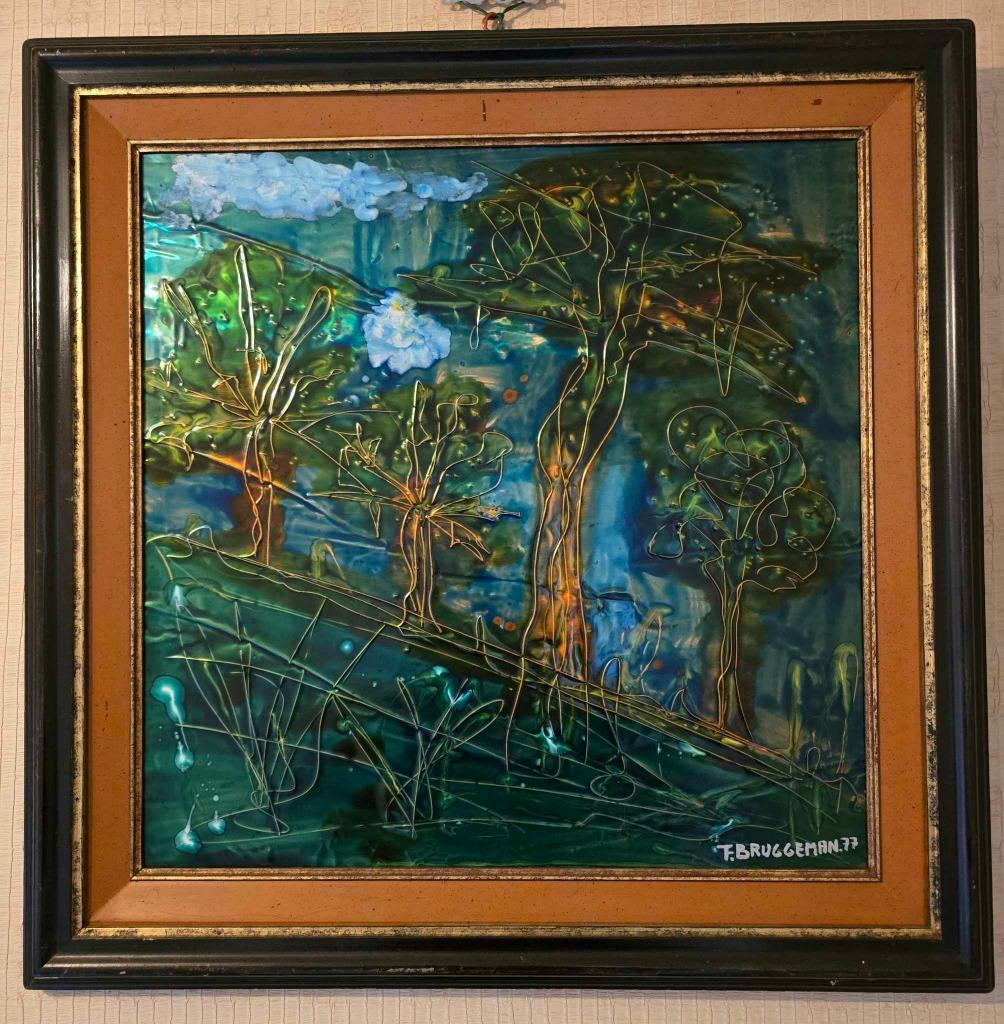 Bruggeman Frans galvano painting 1977, Enlèvement ou Envoi