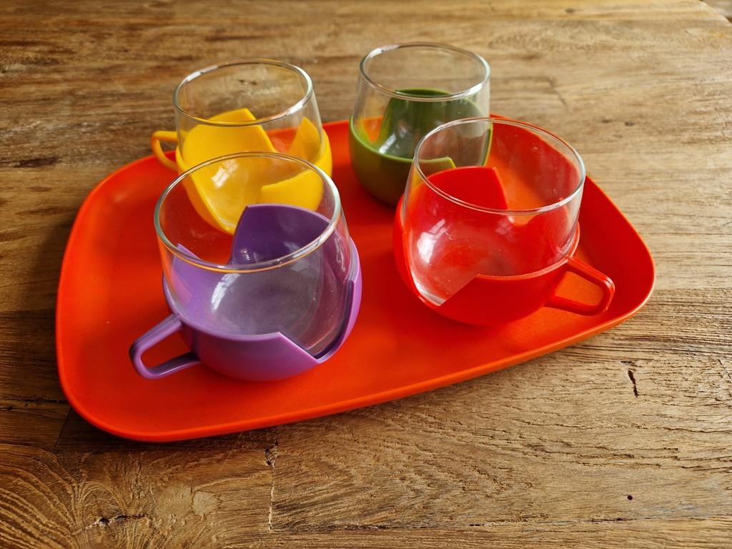 Set van 4 vintage Melitta stijl thee of koffie tassen, Antiek en Kunst, Ophalen of Verzenden