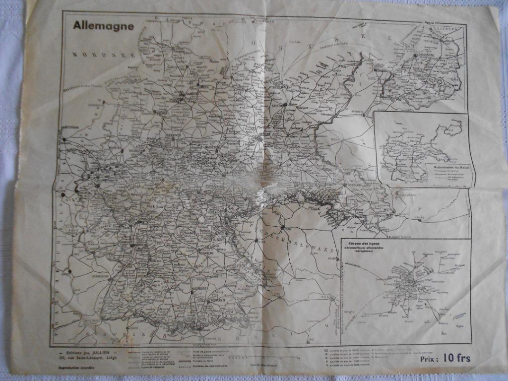 kaart van Duitsland in het interbellum, Boeken, Ophalen of Verzenden, Gelezen, Duitsland, Landkaart