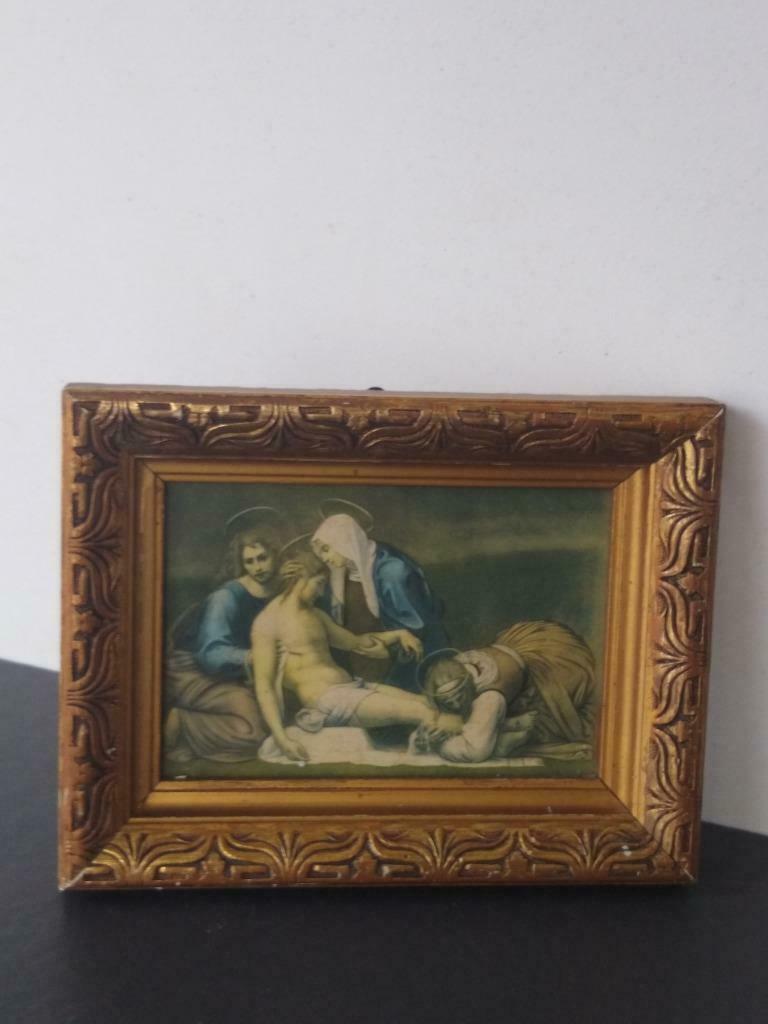 goudkleurige kader/lijst met Christelijke prent (20cmx15cm), Ophalen, Overige materialen, Minder dan 50 cm, Gebruikt