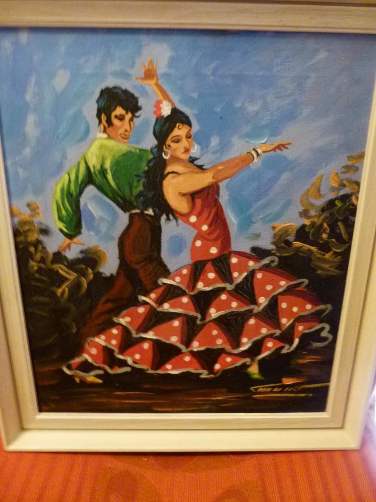 vintage werk Flamenco 60er jaren schilderij, Verzamelen, Ophalen, Huis en Inrichting