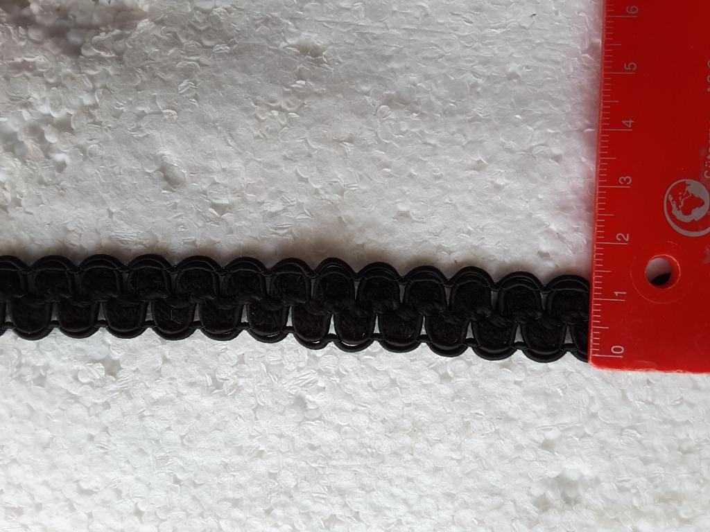 galon - passementerie 15 mm noir mat G1541, Enlèvement ou Envoi, Neuf