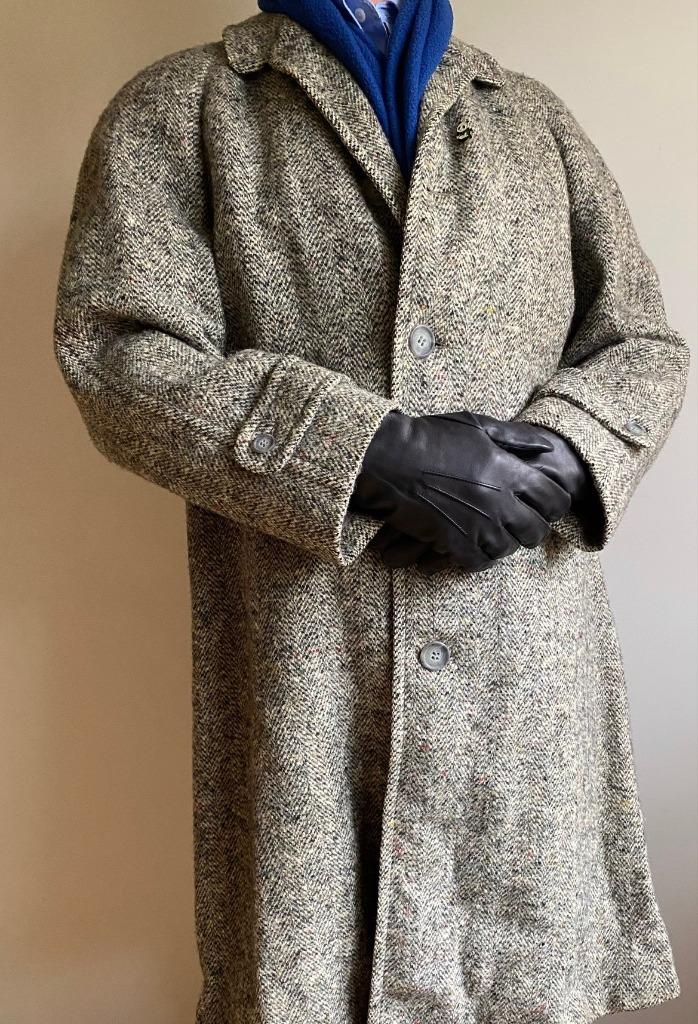 Klassieke Ierse Tweed overjas van 100% wol (topkwaliteit), Ophalen, Maat 52/54 (L), Blarneystone, Grijs