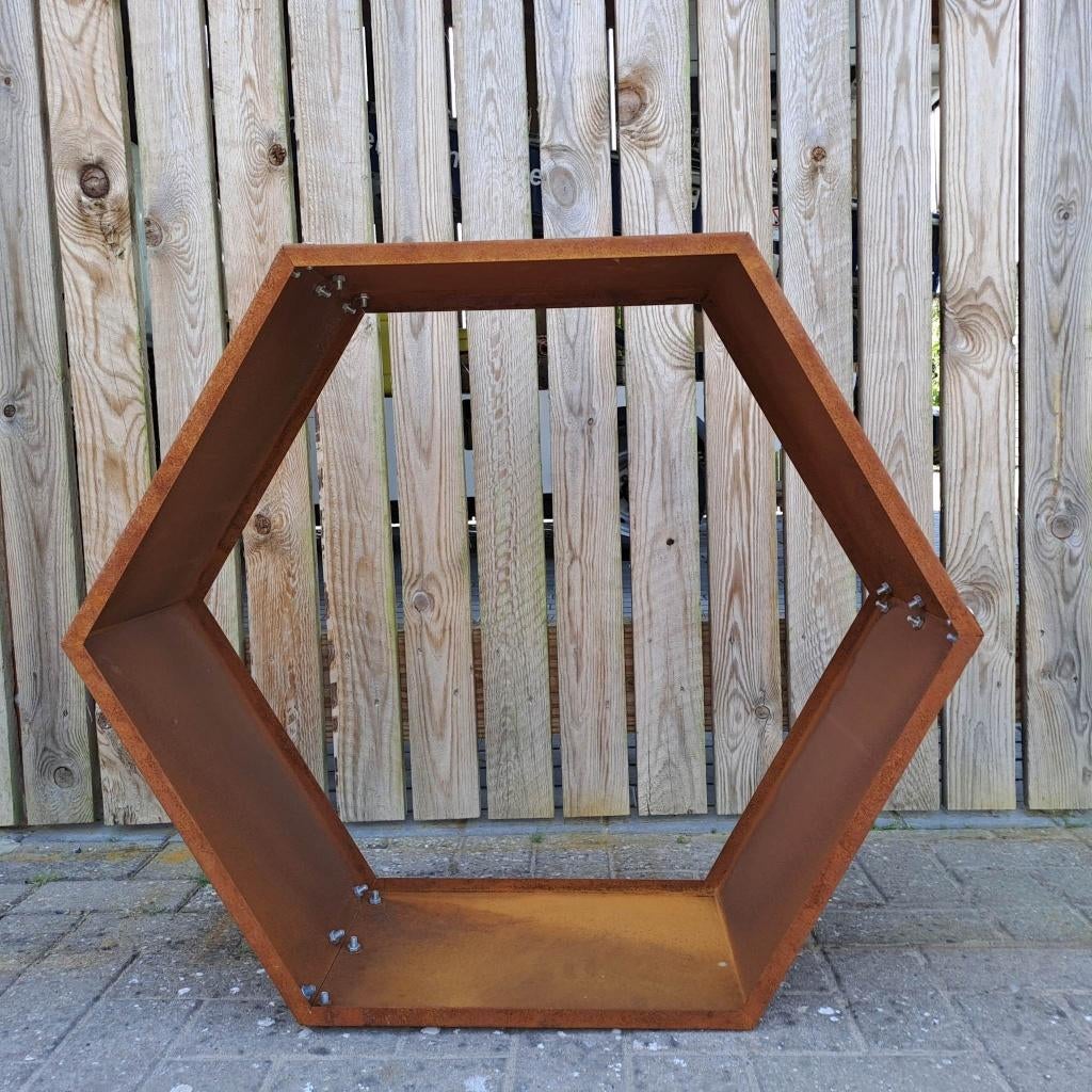 Zes-kantige houtopslag cortenstaal, Tuin en Terras, Ophalen of Verzenden, Nieuw