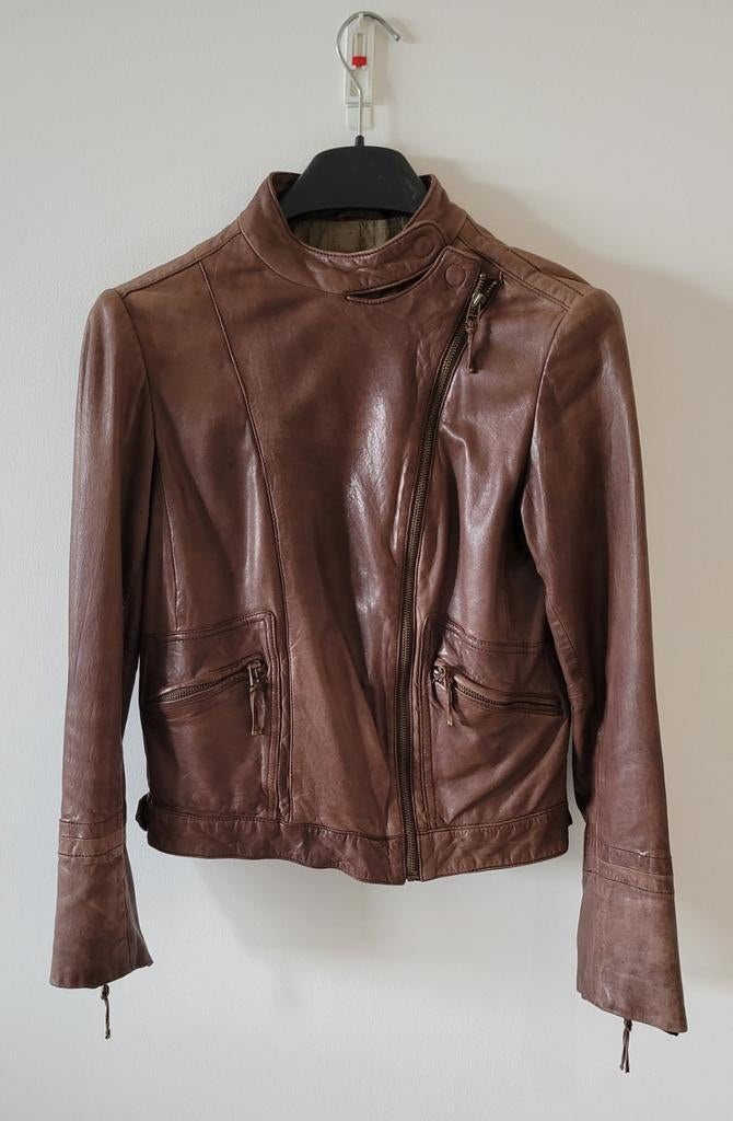 Bruin lederen dames vest M., Ophalen of Verzenden, Zo goed als nieuw, Bruin