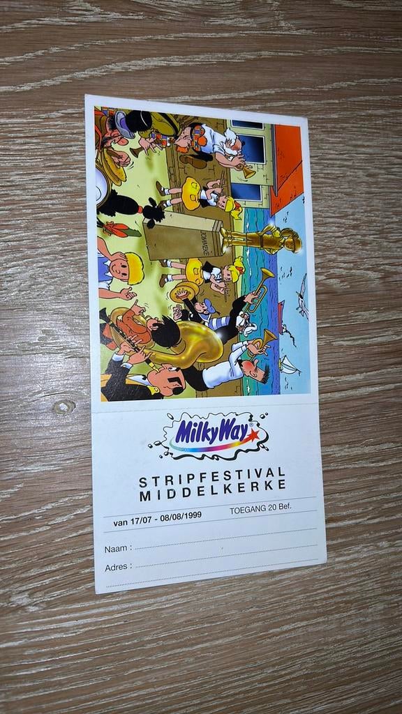 Jommeke toegangskaart stripfestival middelkerke 1999, Ophalen of Verzenden, Nieuw
