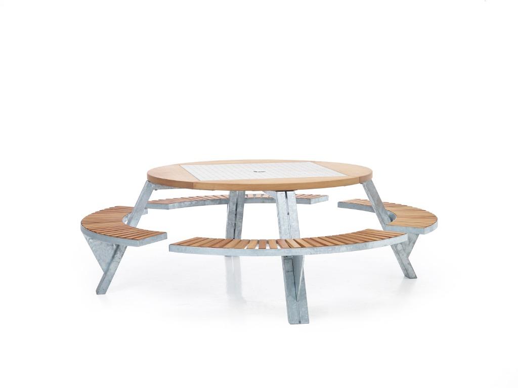 Extremis gargantua tuintafel, showroommodel, Tuin en Terras, Verzenden, Zo goed als nieuw, Rond, Hout