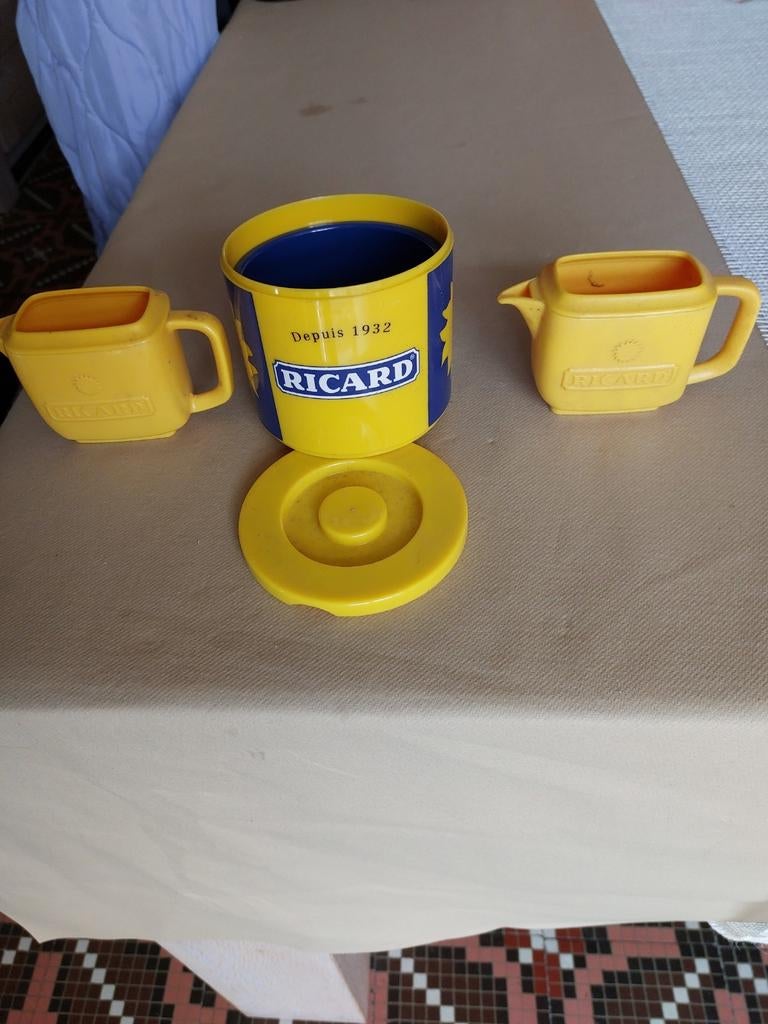 Ricard:  Pot à glaçons et 2 recipients à eau Collection, Verzamelen, Ophalen, Gebruikt
