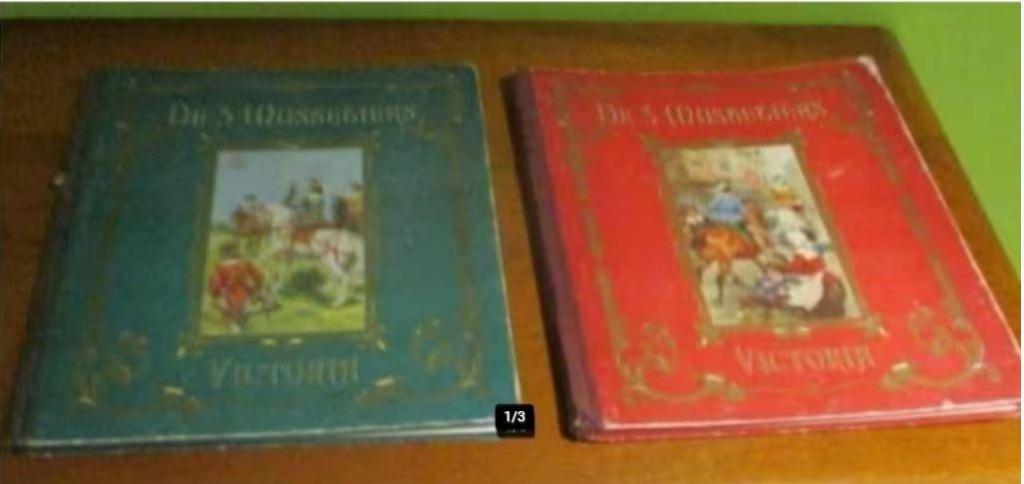 2 Antieke Prentenboeken - de 3 Musketiers - Victoria, Boeken, Prentenboeken en Plaatjesalbums, Ophalen of Verzenden, Gelezen