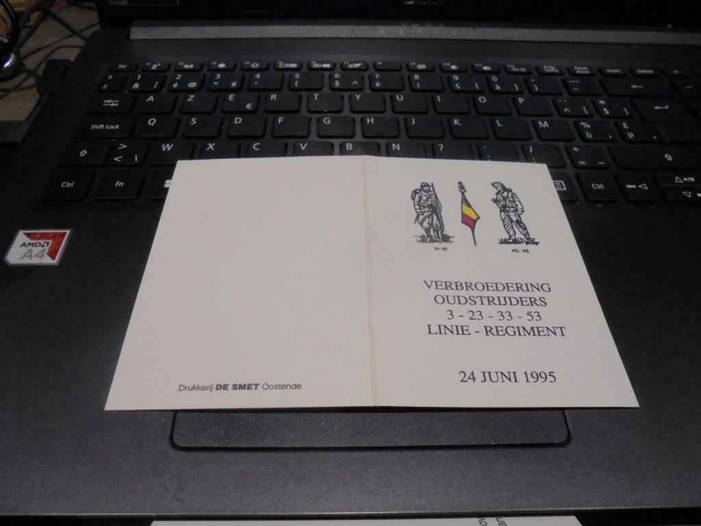 verbroedering oudstrijders linie regiment, Ophalen of Verzenden, Bidprentje