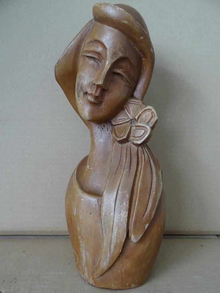Vintage houten beeld of Mariabeeld beeld Filipijnen 31cm1960, Ophalen of Verzenden, Gebruikt, Beeld(je), Christendom | Katholiek