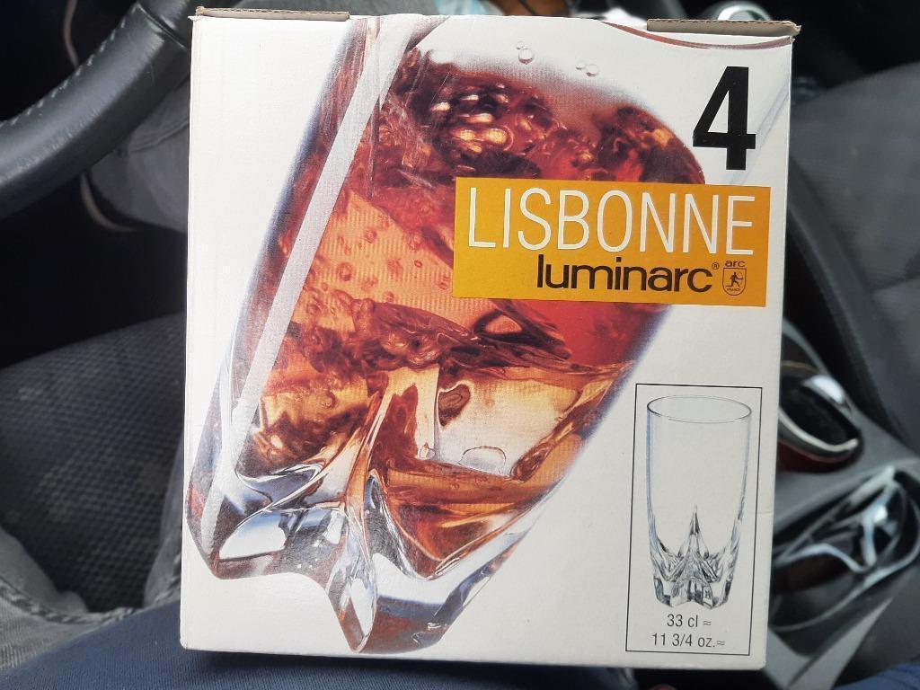 Vintage Luminarc Lisbonne (33cl) 4x glazen, Ophalen of Verzenden, Nieuw, Frisdrankglas