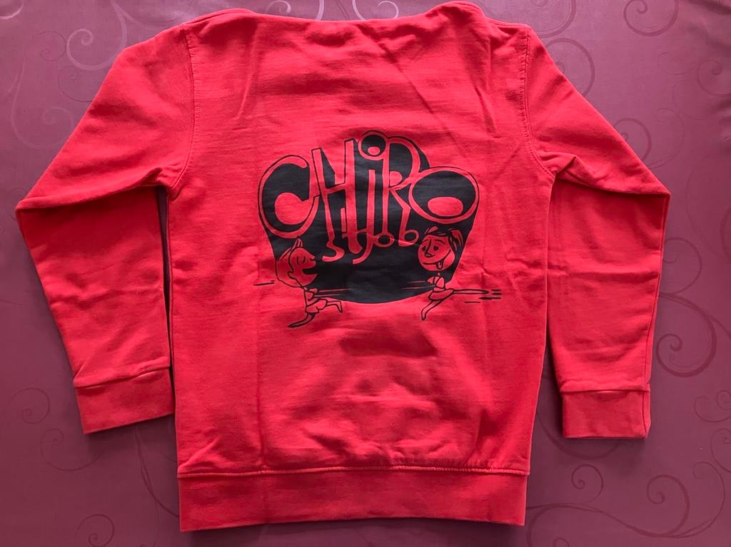 Chiro Sint Job sweater maat 128, Enlèvement ou Envoi, Comme neuf, Garçon ou Fille, Pull ou Veste