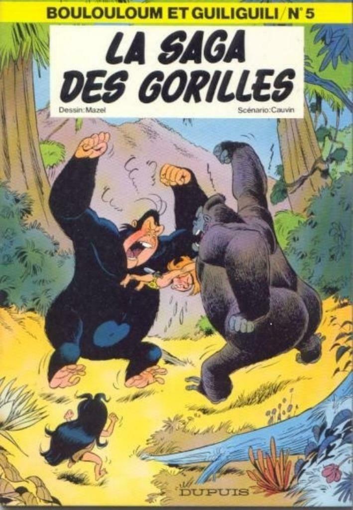 Boulouloum et Guiliguili – La saga des gorilles T05 EO, Enlèvement ou Envoi, Une BD, Cauvin & Mazel, Comme neuf