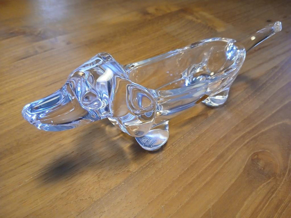 Kristal Teckel 1960 ( Vannes le Chatel, France) lengte 26 cm, Antiek en Kunst, Ophalen