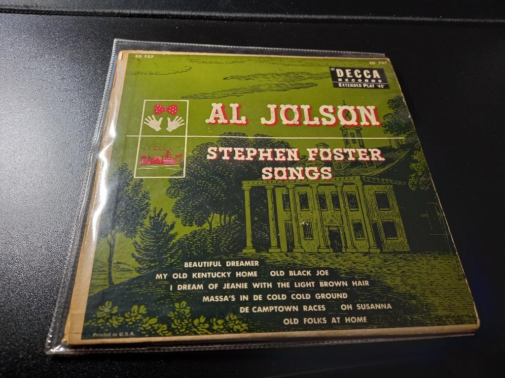 Al Jolson — Stephen Foster Songs, 2 EP de '7, CD & DVD, Vinyles Singles, Comme neuf, EP, Jazz et Blues, 7 pouces, Enlèvement ou Envoi
