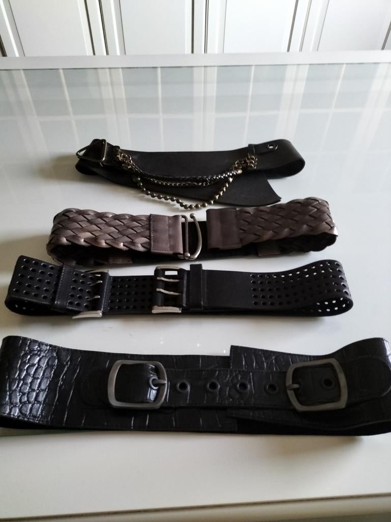 Lederen riemen, riem, belt, leather, 3 tot 5 cm, 90 tot 100 cm, Tailleriem, Ophalen of Verzenden