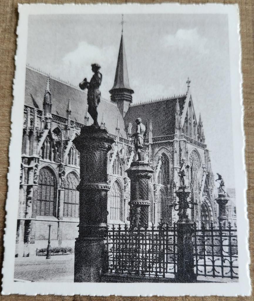 Oude fotoprent: O.-L.-Vrouw van de Zavel, Brussel, Ophalen of Verzenden, Gebruikt, Gebouw, Prent