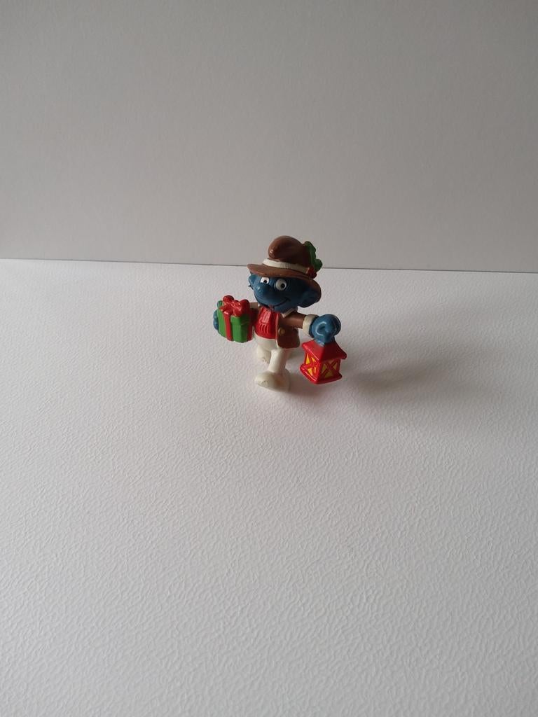 Kerstsmurf met lantaarn, Verzamelen, Ophalen of Verzenden, Gebruikt