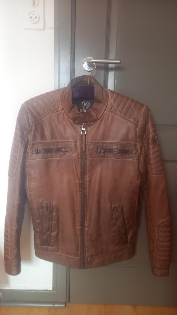Veste en cuir homme, Ophalen, Gedragen, Maat 46 (S) of kleiner, Bruin