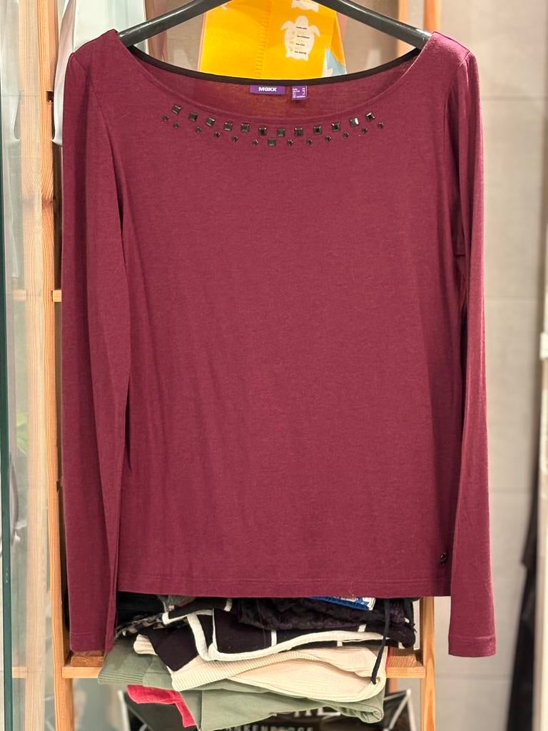 Manches longues de couleur aubergine de la marque Mexx (S)., Mexx, Taille 36 (S), Comme neuf, Manches longues