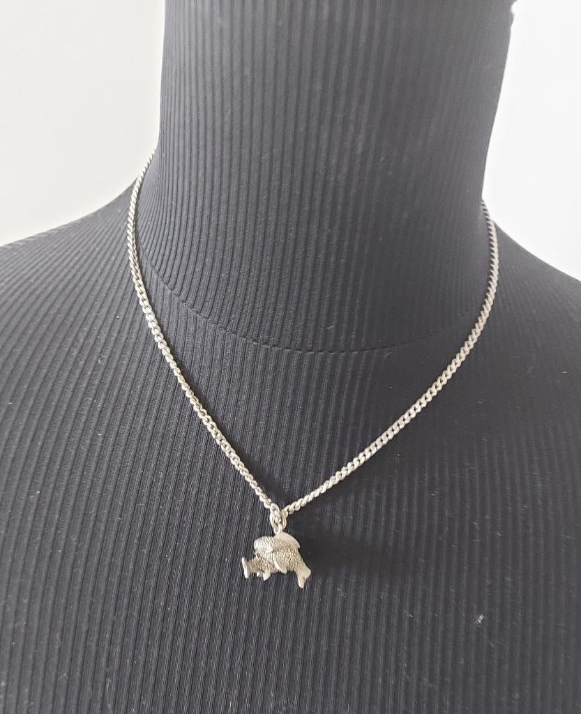 Zilveren ketting met vissen, Ophalen of Verzenden, Gebruikt, Zilver, Zilver