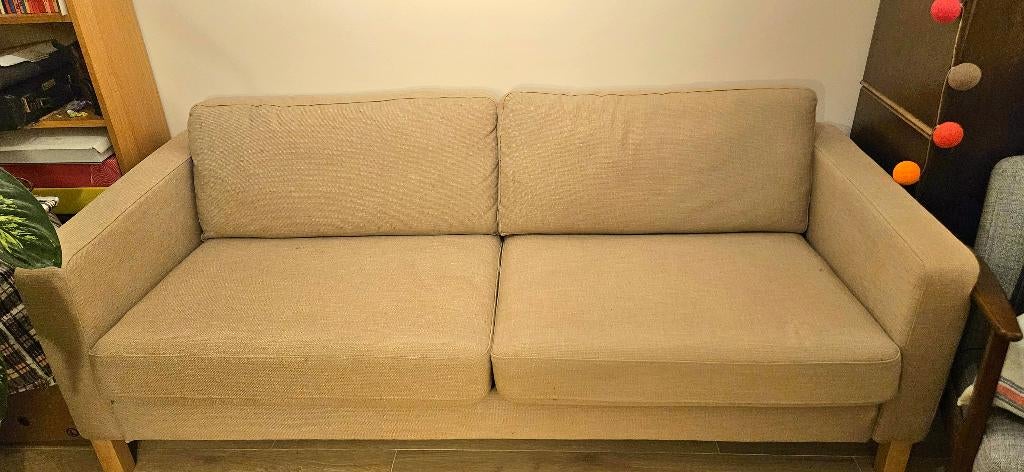 Beige zetel, Huis en Inrichting, Ophalen, Gebruikt, Stof