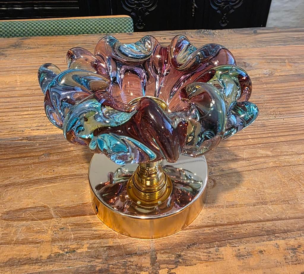 Vintage Murano glazen wandlamp - plafondlamp., Ophalen of Verzenden