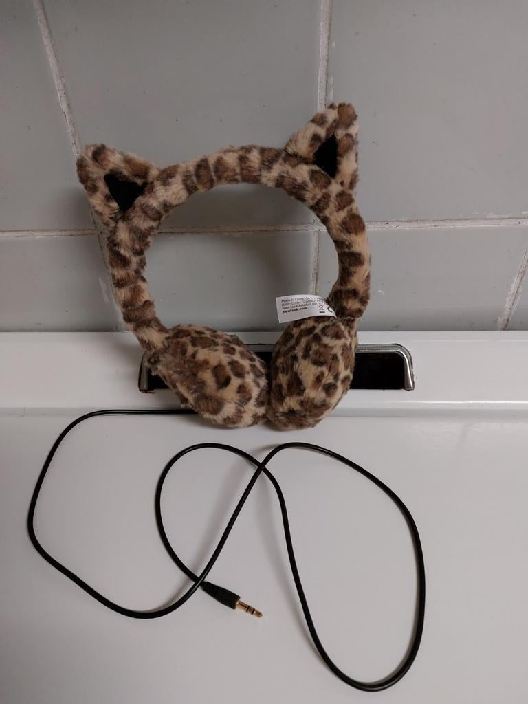 Casque audio fourrure panthère, Ophalen of Verzenden, Zo goed als nieuw