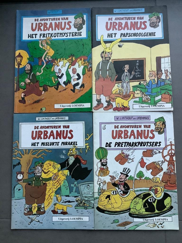 Oude Urbanus Strips in rood/blauwe druk, Meerdere stripboeken, Ophalen of Verzenden, Zo goed als nieuw