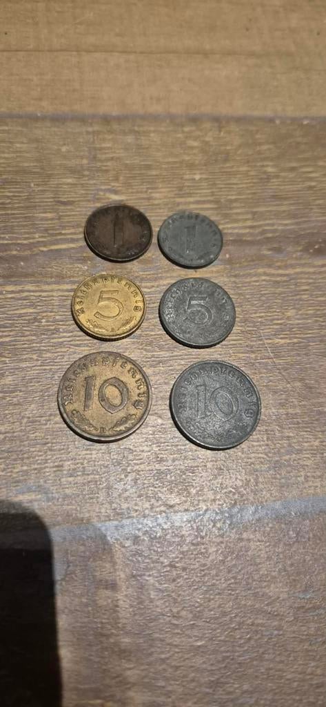 Lot 6 pièces monnaie, Allemagne 2WW, Collections, Envoi