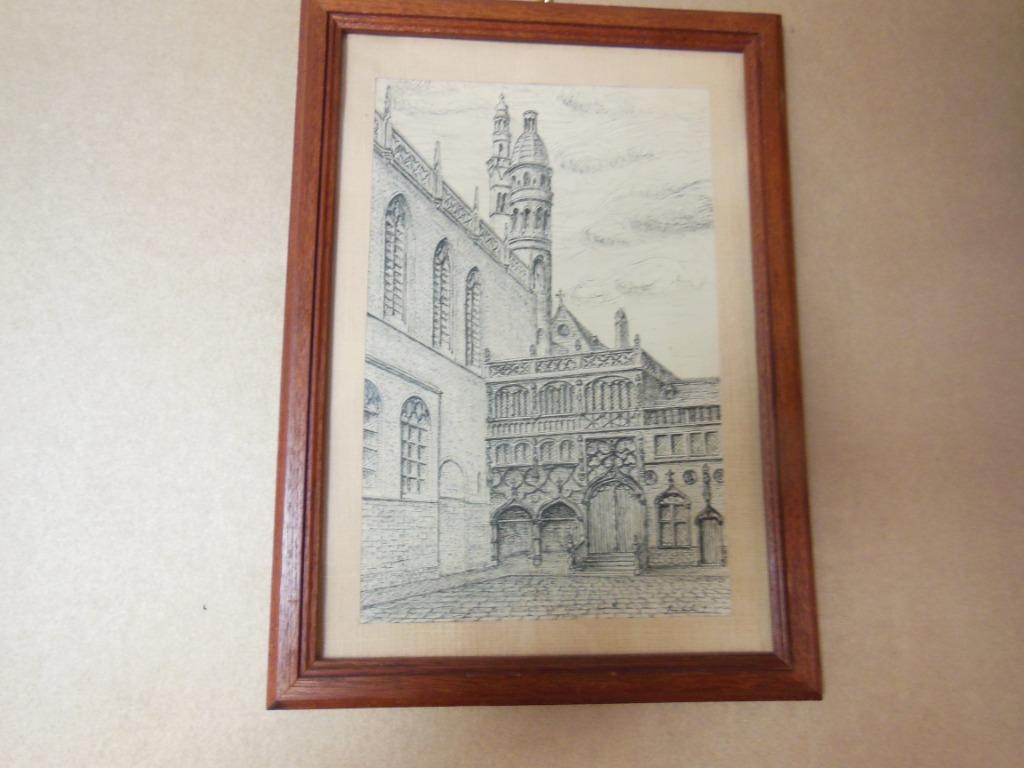 * H. bloedkapel Brugge, tekening, Ophalen of Verzenden