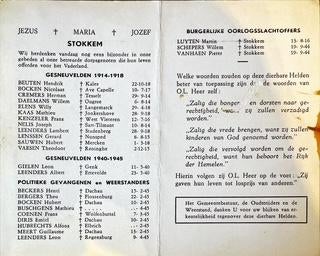 Te koop: bidprentje gesneuvelden STOKKEM, Ophalen of Verzenden, Bidprentje