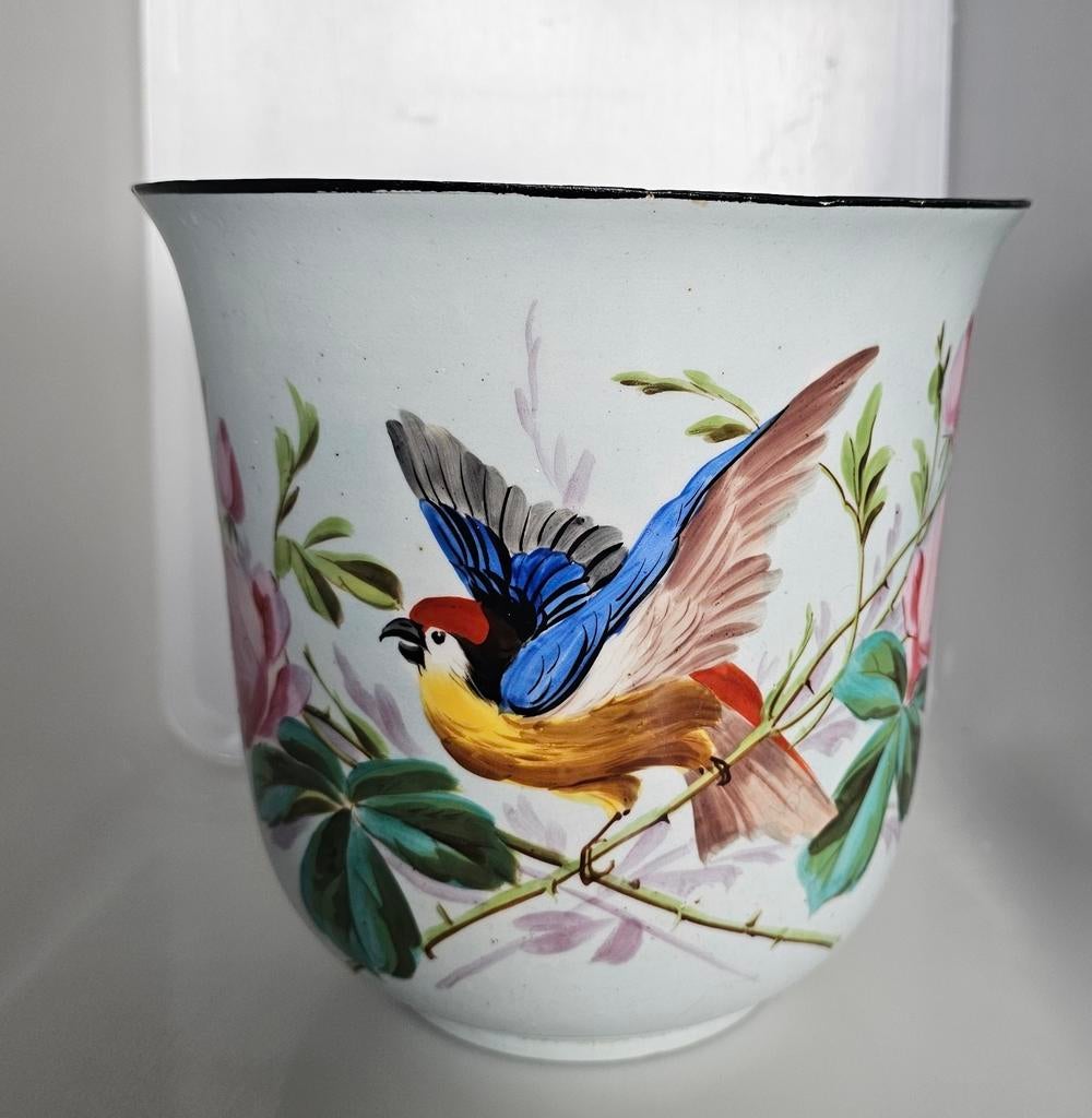 Cache pot Napoleon III vogel oude bloempot, Ophalen of Verzenden
