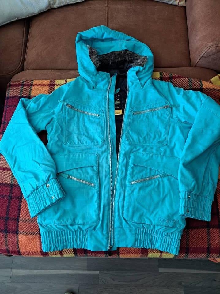 Burton Ski jas - Turquoise, winter jas voor M en L, Maat 38/40 (M), Blauw, Ophalen of Verzenden, Zo goed als nieuw