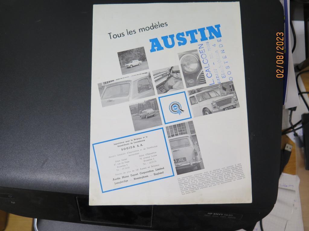 AUSTIN  DEPLIANT  1964 tout modèles Brochure, Envoi