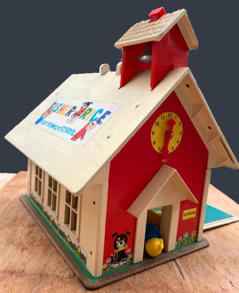 Family School - Fisher-Price #923 (1971), Kinderen en Baby's, Speelgoed | Fisher-Price, Ophalen, Gebruikt, Speelset, Met geluid