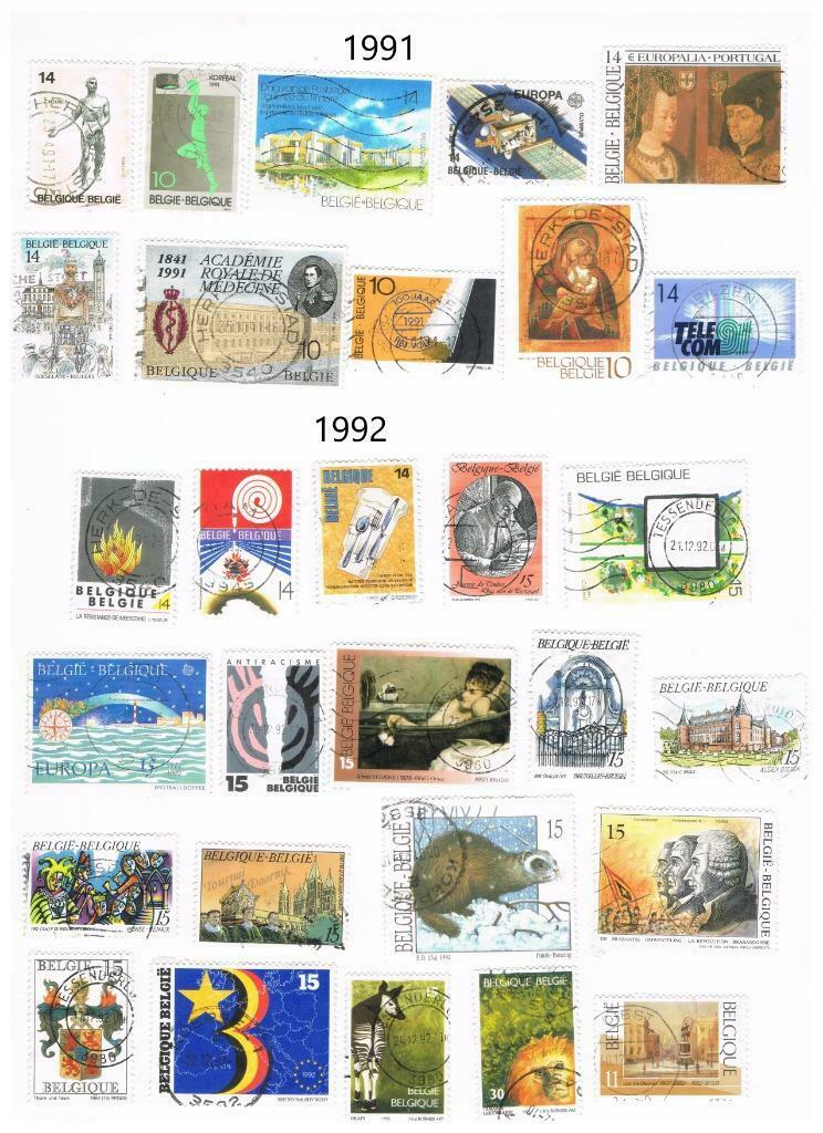 Timbres Belgique 1991-1997, Enlèvement ou Envoi, Europe