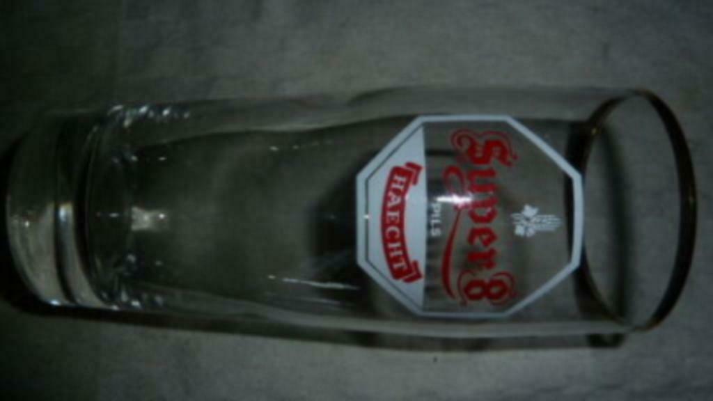# bier glas SUPER 8 PILS HAACHT dunne letters 25 cl, Enlèvement ou Envoi, Utilisé, Verre à bière