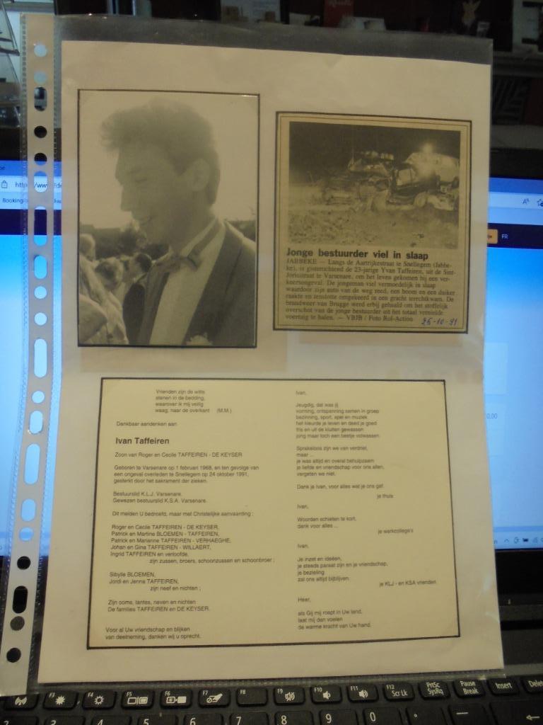 dp Ivan Taffeiren, Ophalen of Verzenden, Bidprentje