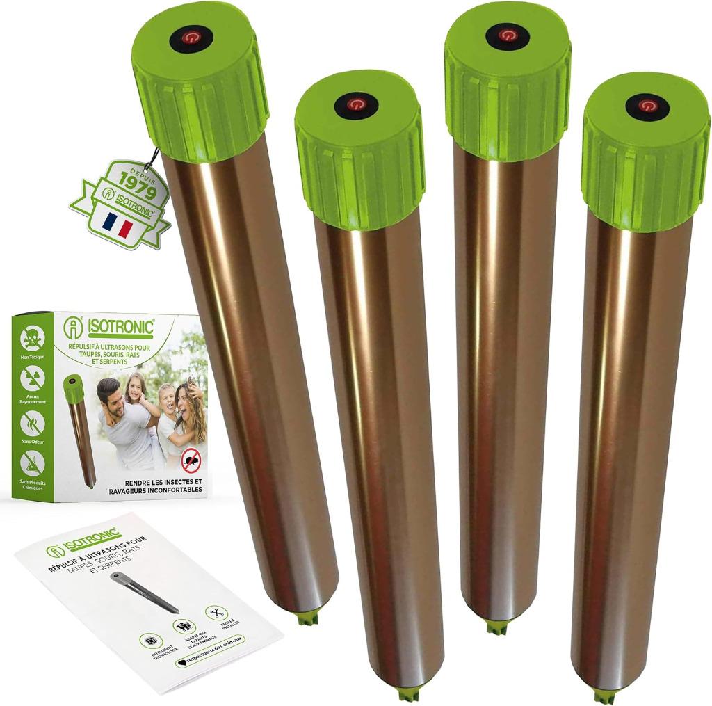 4 x ISOTRONIC Repulsif à haute fréquence Anti-Taupe, Enlèvement, Comme neuf