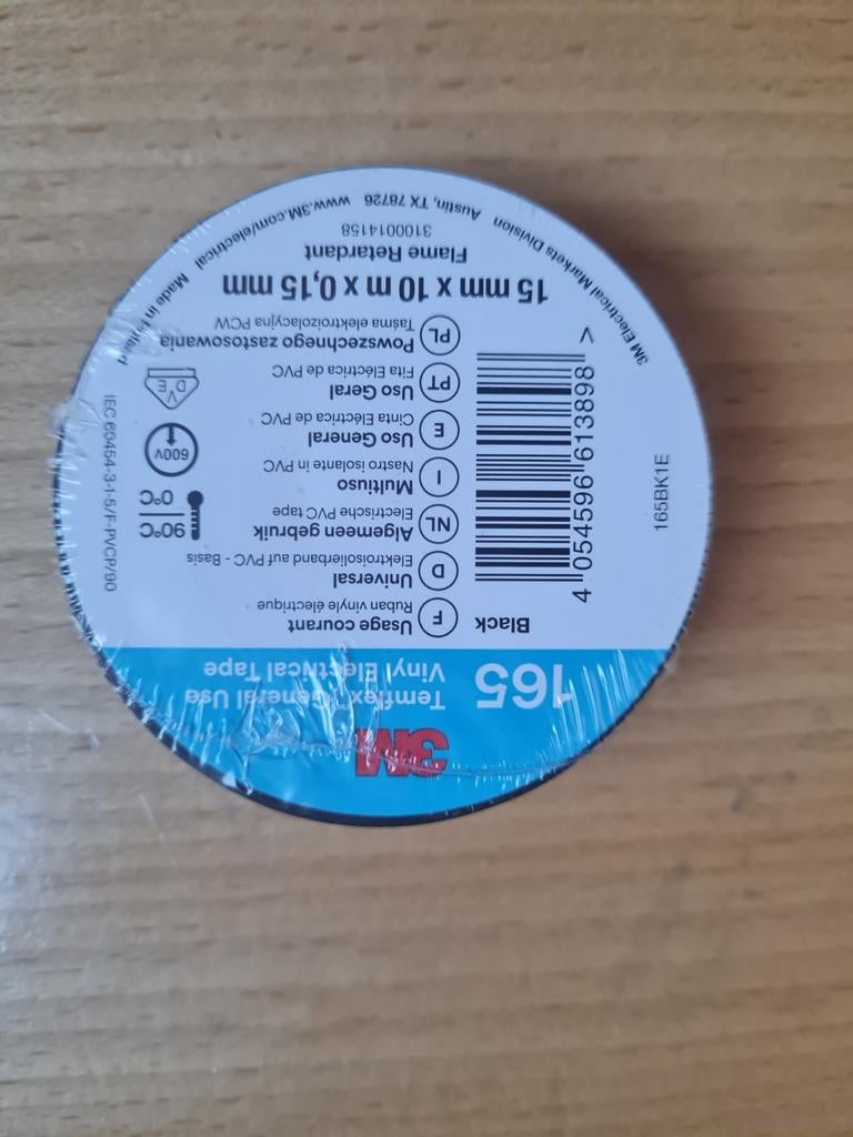 3M Vinyl Tape bande autocollante noire, Comme neuf