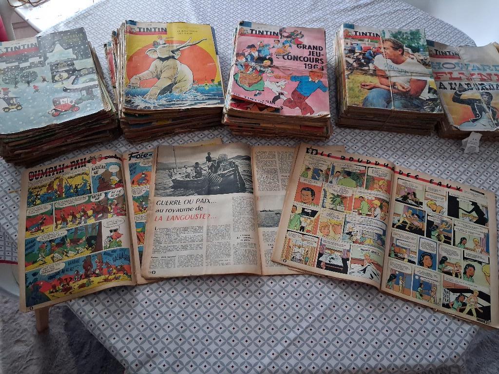 Plus de 130 numéros du Journal de Tintin, Collections, Revues, Journaux & Coupures, Journal, Enlèvement ou Envoi