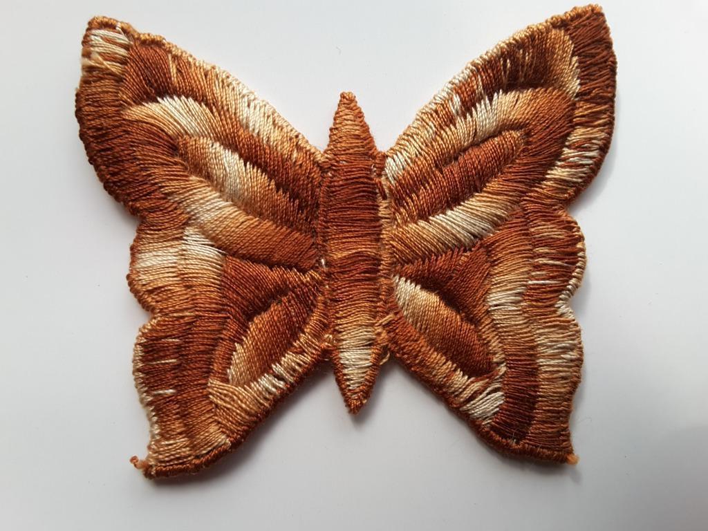 Applique patch vlinderpatroon bruin beige gradiënt 7,5 x 6,3, Ophalen of Verzenden, Nieuw